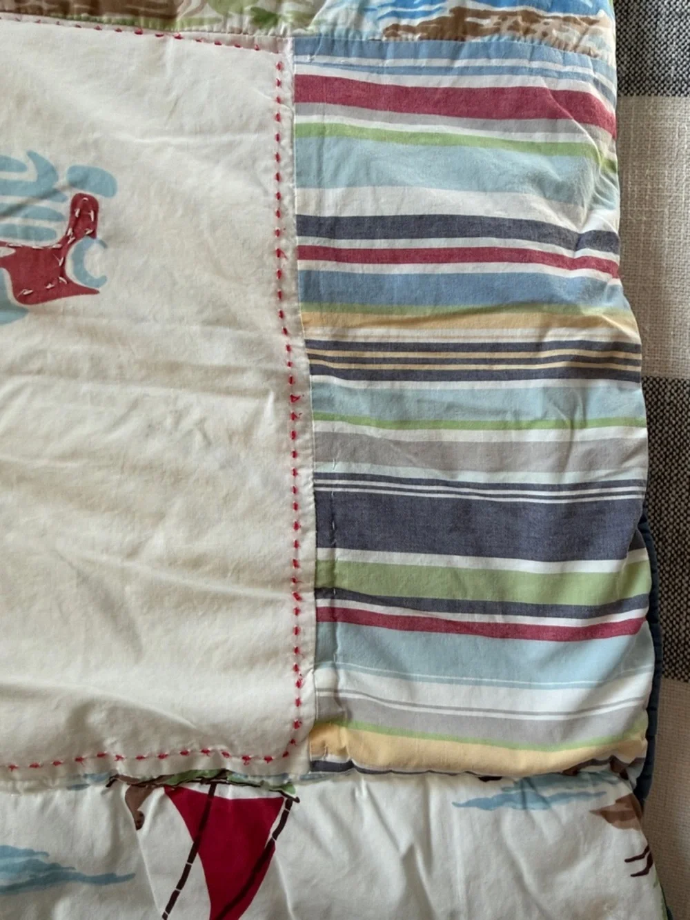 Pottery Barn Kids Surf Club Quilted shams - Red/Blue/White